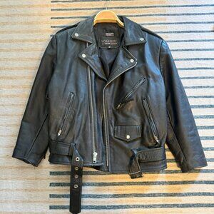 VINTAGE Wilson’s Leather Biker Jacket - men's size small - black with Thinsulate